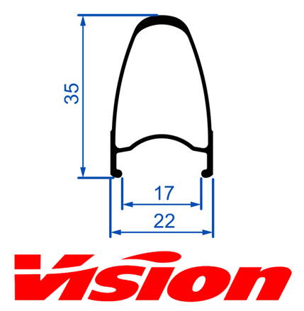 VISION zadný ráfik TEAM35 COMP SL RB CH blac  21H